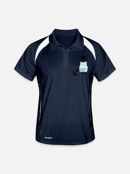 Pôle sud de pingouin et de l'ancre - Polo respirant Homme - marine/blanc - Devant