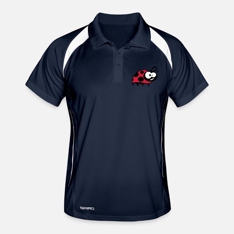 ladybug der Marienkäfer - Männer Polo atmungsaktiv - Navy/Weiß