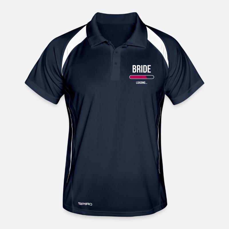 Bride loading - Männer Polo atmungsaktiv - Navy/Weiß