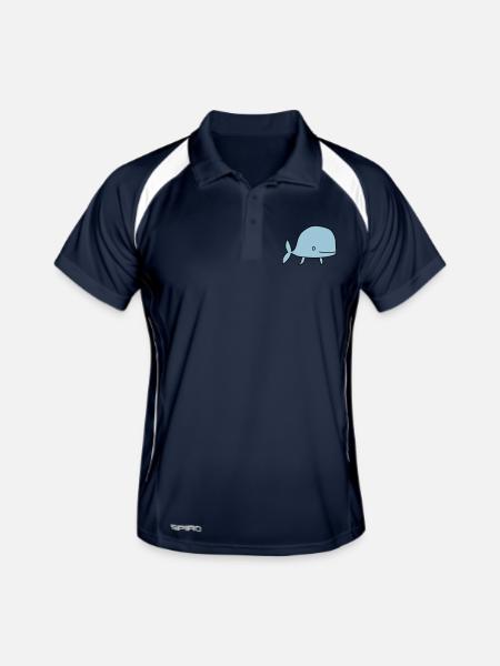 Whale / Wal / Baleine /Baby / Bébé / Birth [S] - Men's Polo breathable - navy/white - Front
