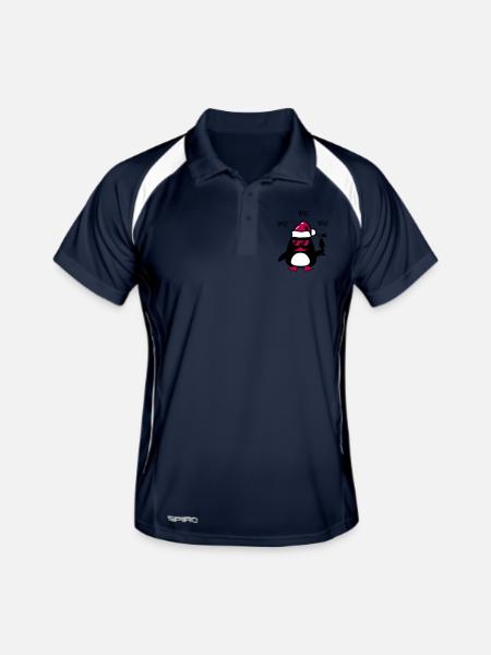 beach duck christmas - Männer Polo atmungsaktiv - Navy/Weiß - Vorne