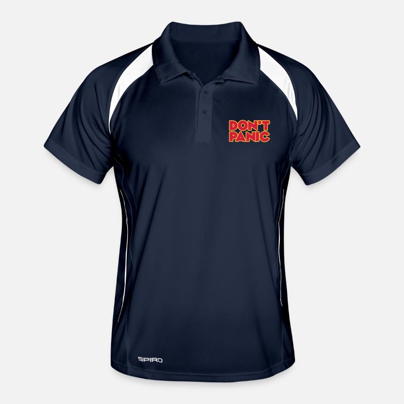 Don't Panic 2zeilig - Männer Polo atmungsaktiv - Navy/Weiß