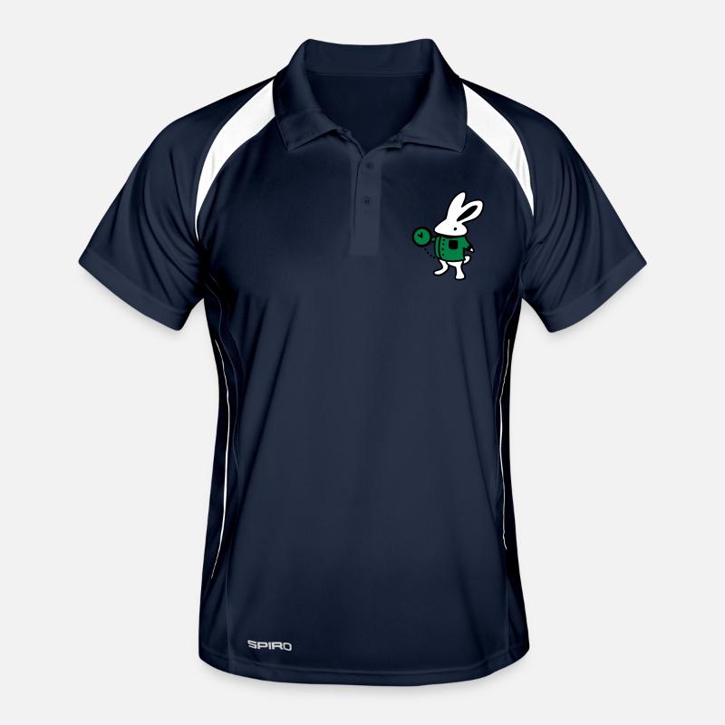 Kaninchen + Uhr Männer Polo atmungsaktiv