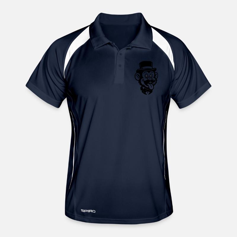 Affe Bräutigam Comic - Männer Polo atmungsaktiv - Navy/Weiß