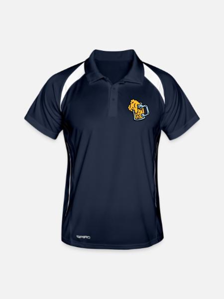 alcohol beer beer glass aperture 409 - Men's Polo breathable - navy/white - Front