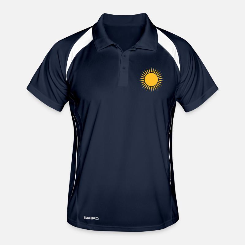 Sun, rays, wreath, your design, frame, text Men's Polo breathable