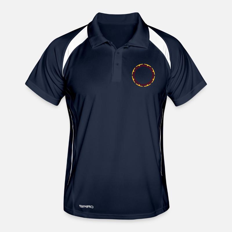 Lotus, Blume, Rahmen, Vorlage, Dein Text, Kreis, Männer Polo atmungsaktiv