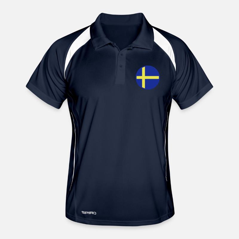 Drapeau de la Suède Drapeau Polo respirant Homme