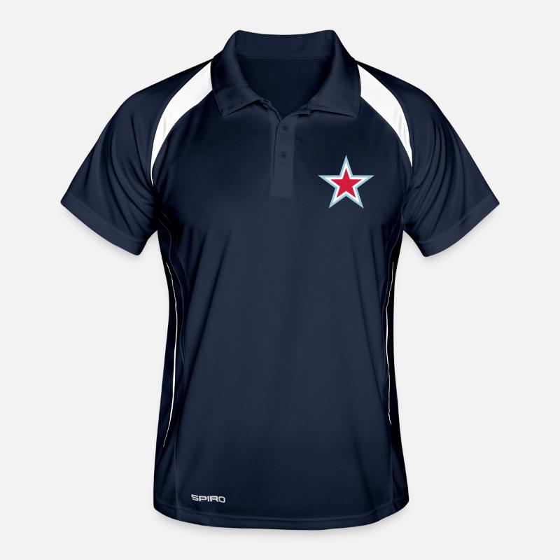 Blue Star Rot Weiß Männer Polo atmungsaktiv