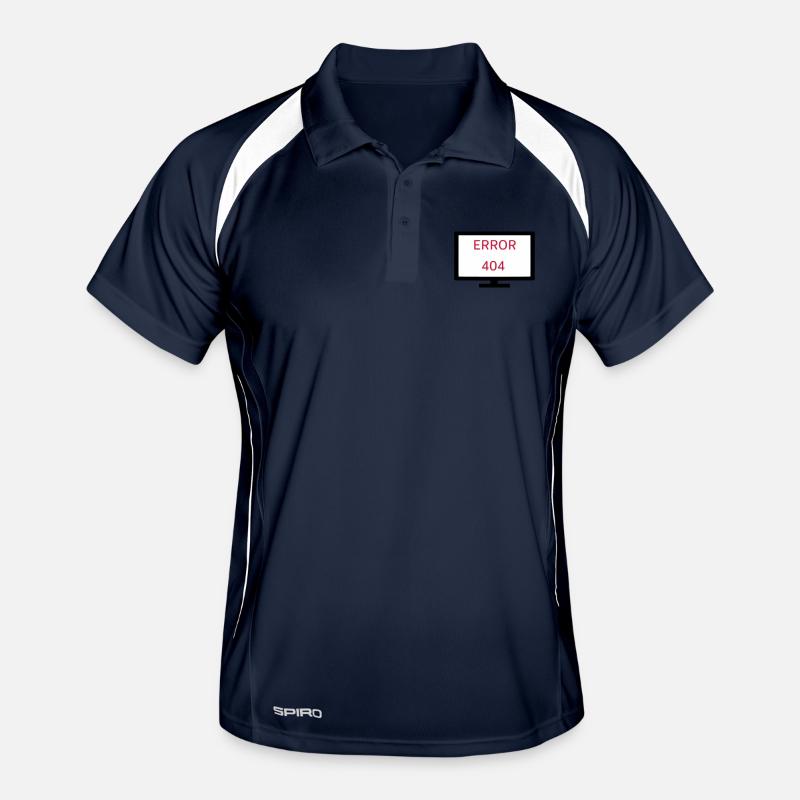 Computer Fehler 404 - Männer Polo atmungsaktiv - Navy/Weiß