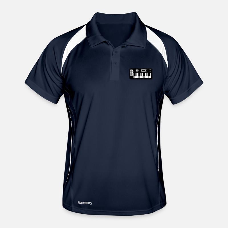Synthesizer Keyboard Loud Techno DJ Music Party Men's Polo breathable