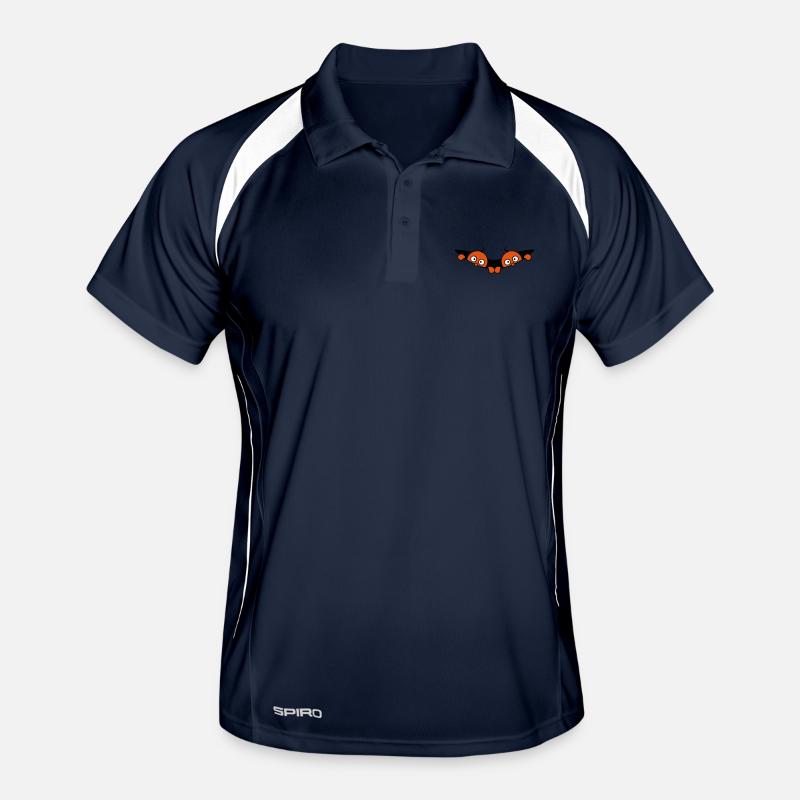 Comic Twins Peeking Out Belly 2 Babies Pregnant Men's Polo breathable