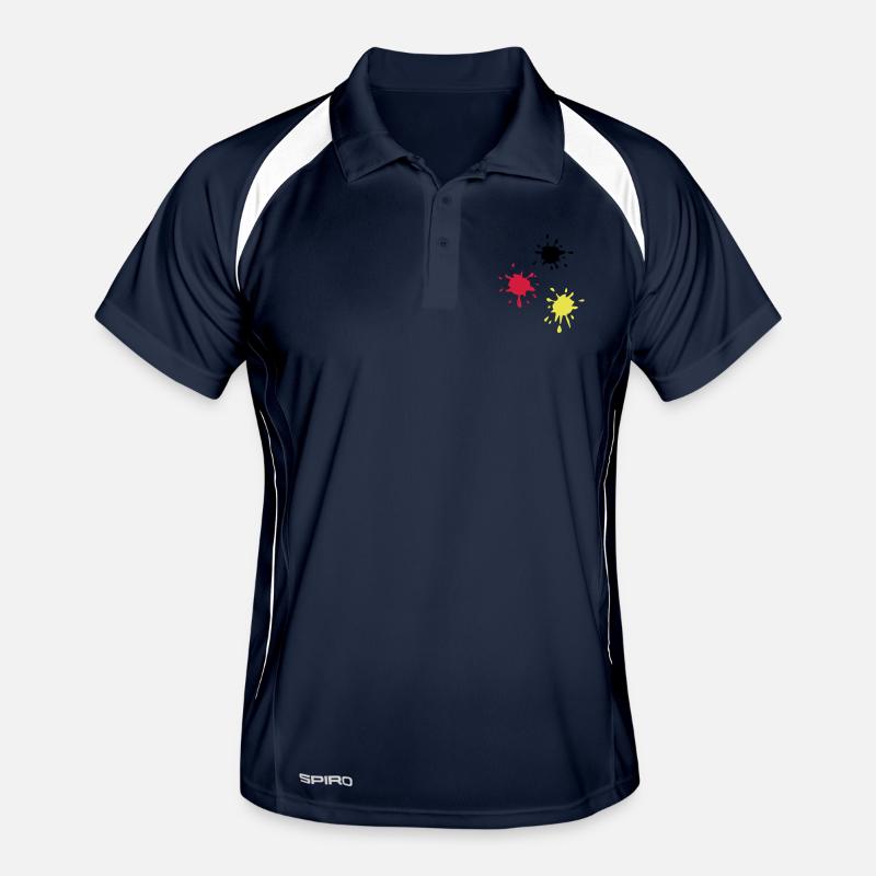 Kunst, Klecks, kunstklecks (super cheap!) - Männer Polo atmungsaktiv - Navy/Weiß