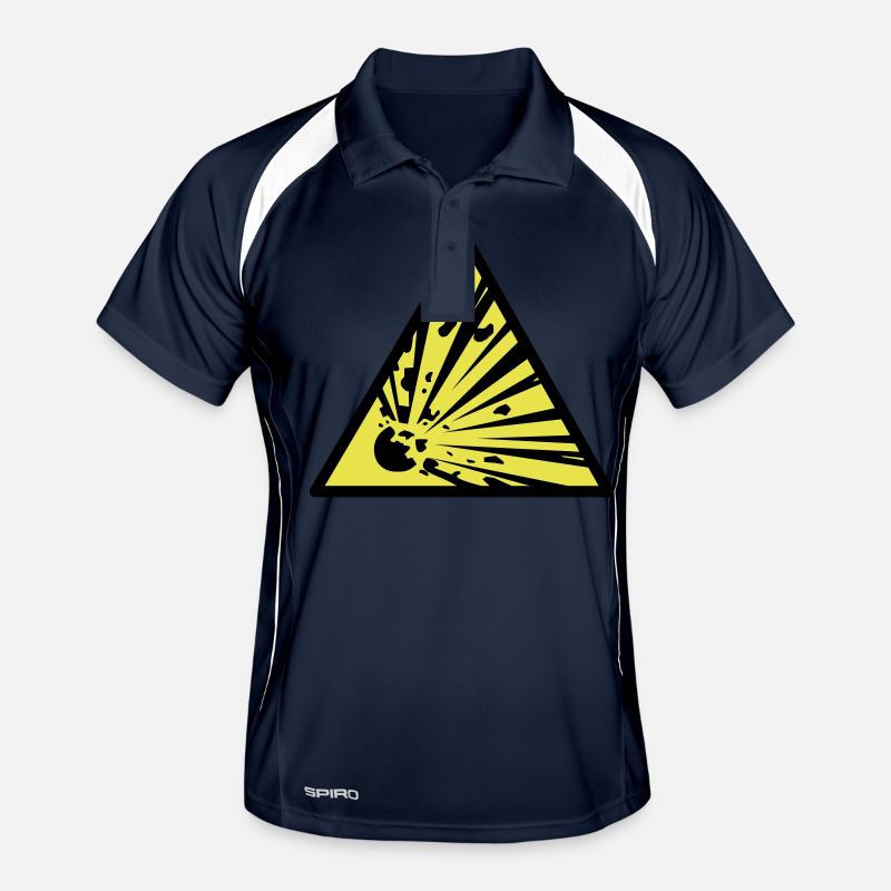 explosiv - Männer Polo atmungsaktiv - Navy/Weiß
