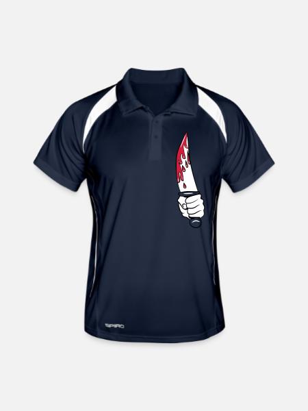 Horror knife cool - Men's Polo breathable - navy/white - Front