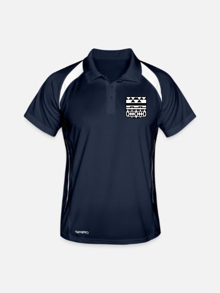 Poche poitrine hippie - Polo respirant Homme - marine/blanc - Devant