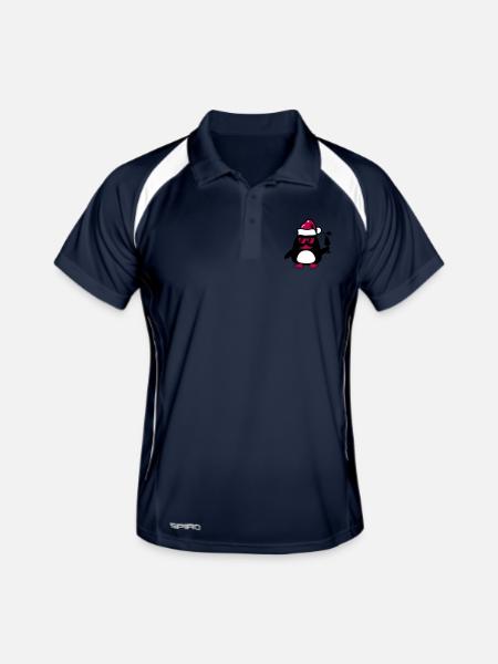 beach duck christmas - Männer Polo atmungsaktiv - Navy/Weiß - Vorne
