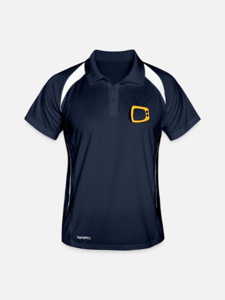 Retro TV Logo - Männer Polo atmungsaktiv - Navy/Weiß - Vorne