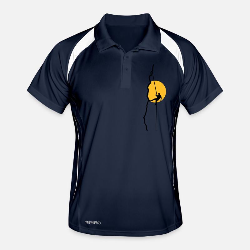 Grimpeur rappel au coucher du soleil Polo respirant Homme