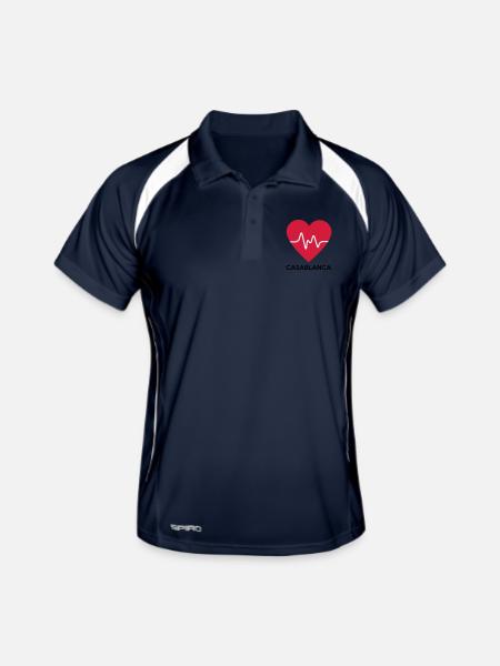 coeur Casablanca - Polo respirant Homme - marine/blanc - Devant