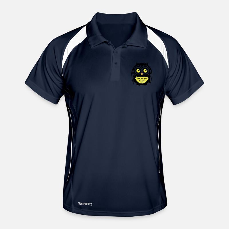 Eule - Männer Polo atmungsaktiv - Navy/Weiß