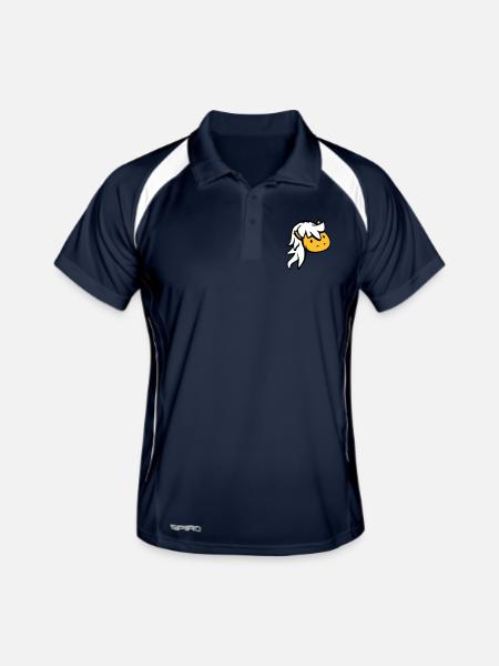 cheval mignon poney poulain cheval fille cheveux longs - Polo respirant Homme - marine/blanc - Devant