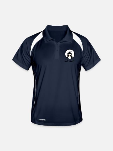 linux - Polo respirant Homme - marine/blanc - Devant