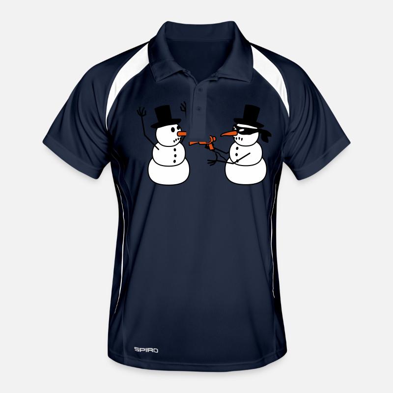 Evil Snowman Raid Robber Sèche-cheveux Funny Robbery Polo respirant Homme