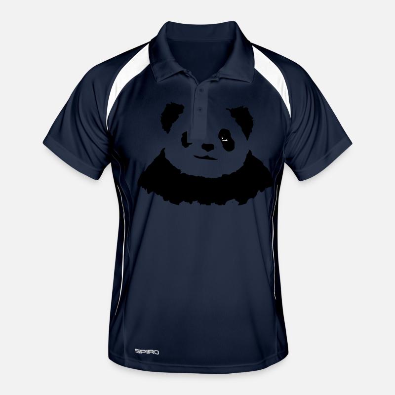 never say no to panda - Männer Polo atmungsaktiv - Navy/Weiß