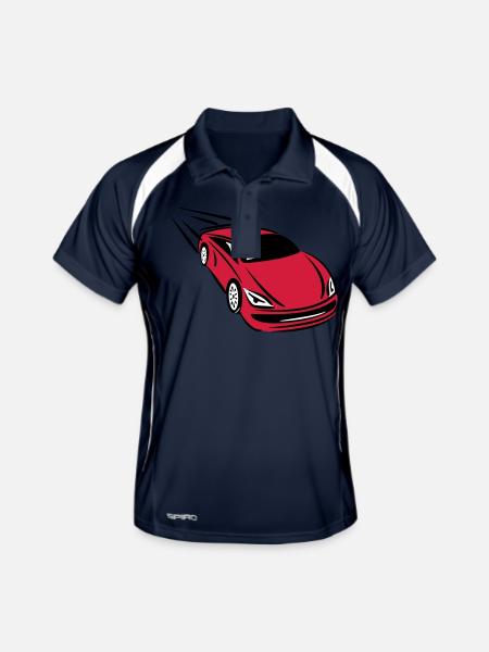 Race car quickly cool - Men's Polo breathable - navy/white - Front