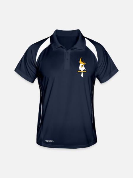 Kakadu - Männer Polo atmungsaktiv - Navy/Weiß - Vorne