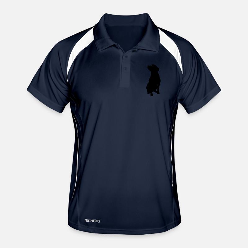 Hund - Männer Polo atmungsaktiv - Navy/Weiß