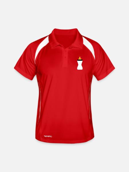 biberon - Polo respirant Homme - rouge/blanc - Devant