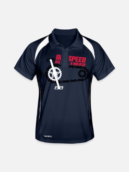 One Speed is all I need - Singelspeed - Men's Polo breathable - navy/white - Front