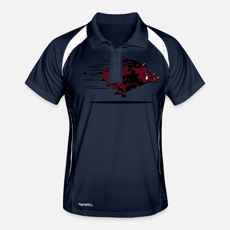 cinghiale - Polo traspirante per uomo - navy/bianco