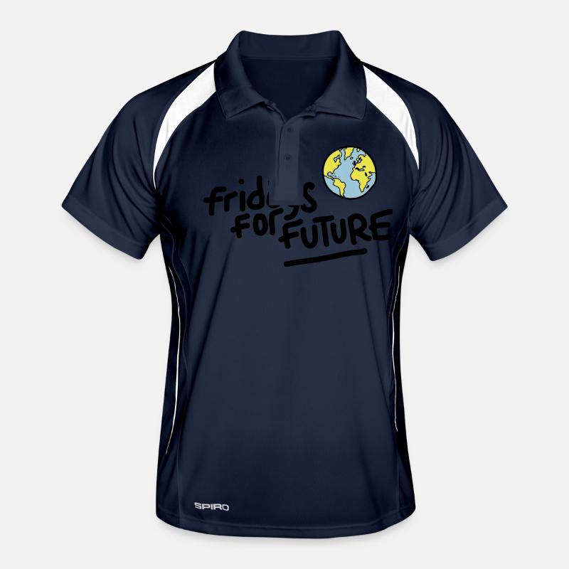 Fridays for Future - Männer Polo atmungsaktiv - Navy/Weiß