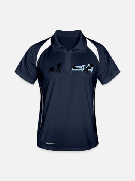 evolution_therapeut_psychologe_11_2016_b - Männer Polo atmungsaktiv - Navy/Weiß - Vorne