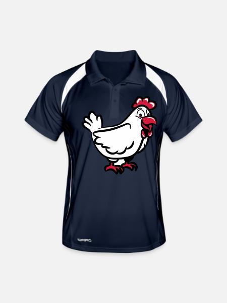 Doux de poulet - Polo respirant Homme - marine/blanc - Devant