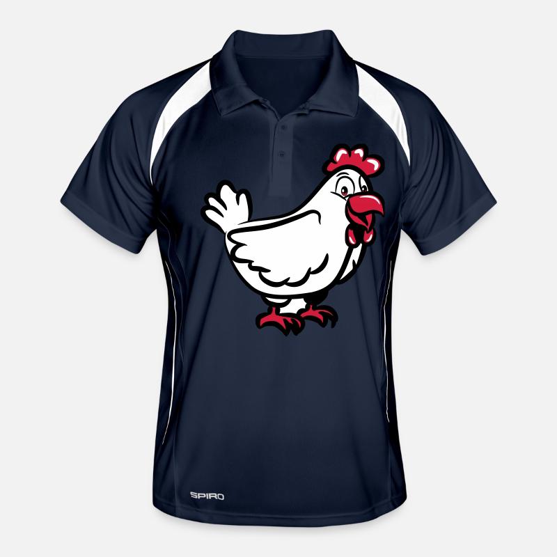 Huhn süss - Männer Polo atmungsaktiv - Navy/Weiß