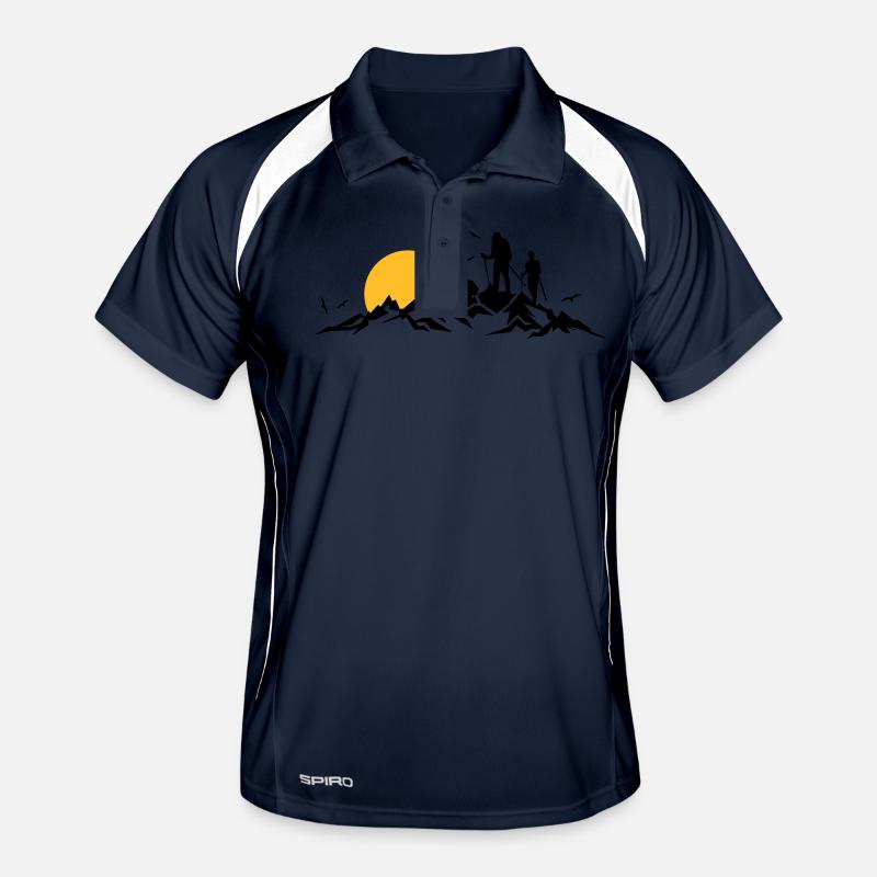 Natur - Berge Wanderer Männer Polo atmungsaktiv