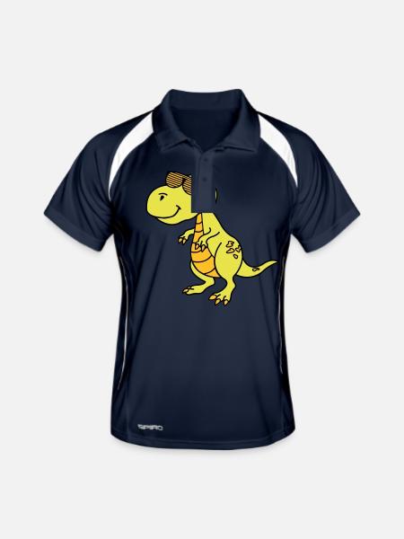 Cool Dinosaurier - Männer Polo atmungsaktiv - Navy/Weiß - Vorne