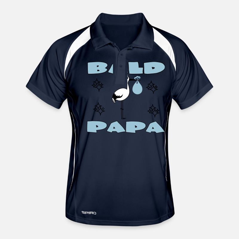 KAHLKÖPFIGER PAPA - Männer Polo atmungsaktiv - Navy/Weiß