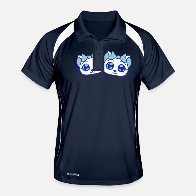 2 mignonnes filles chats jolie arc copines Polo respirant Homme