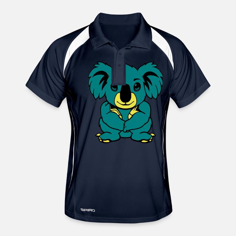 koalabär comic tier - Männer Polo atmungsaktiv - Navy/Weiß