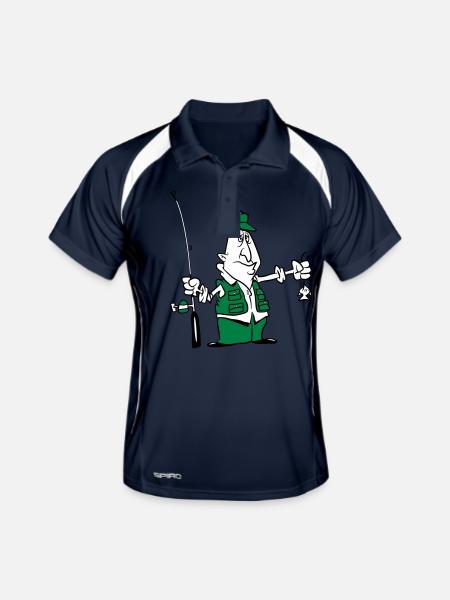 Fishing funny pitch - Men's Polo breathable - navy/white - Front