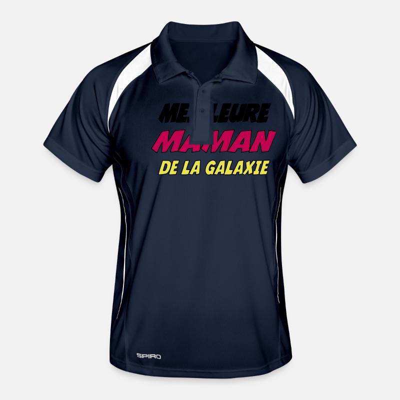 DIE BESTE MUTTER DER GALAXIE - Männer Polo atmungsaktiv - Navy/Weiß