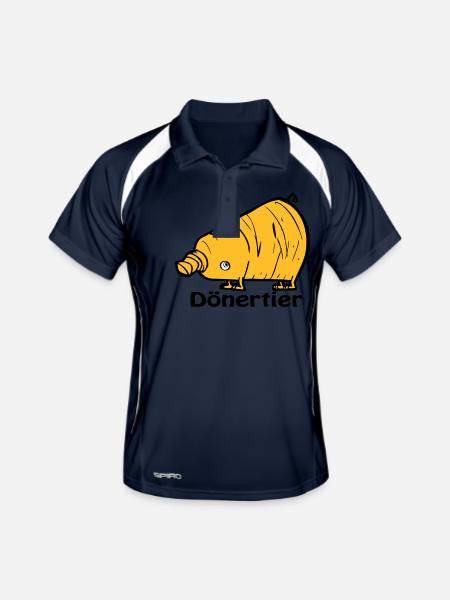 Dönertier - Polo respirant Homme - marine/blanc - Devant