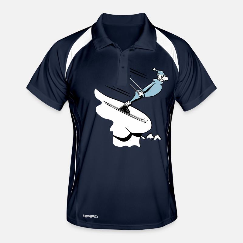 Winter Urlaub ski abfahrt witzig comic Männer Polo atmungsaktiv