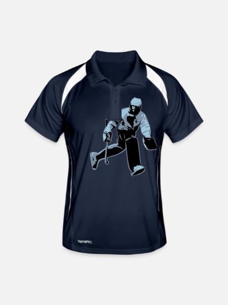 gardien de hockey sur gazon - Polo respirant Homme - marine/blanc - Devant