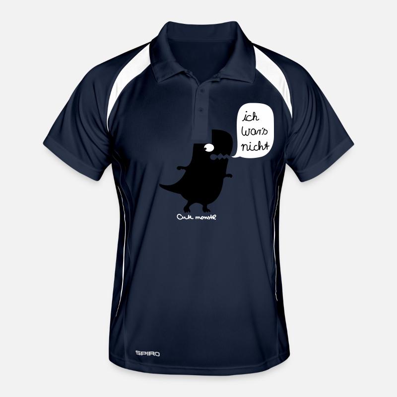 Ich wars nicht Dino - Männer Polo atmungsaktiv - Navy/Weiß